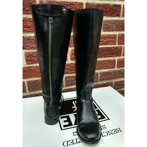 Sz 5.5 Frye Melissa back-zip wide calf boots